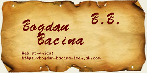 Bogdan Baćina vizit kartica